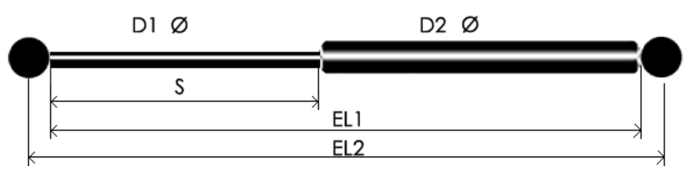 Gas Spring Technical Diagram